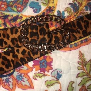 Boutique Cheetah Belt with Gold Buckle